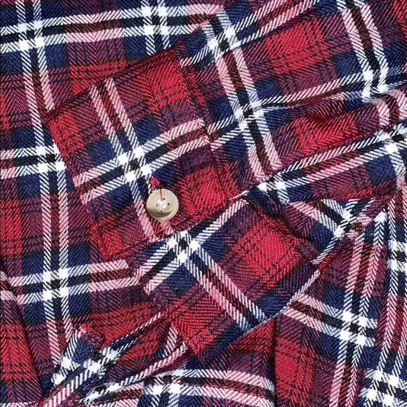 Style Envy Button Up Top Plaid Tie Front Womens Size Small - Picture 5 of 8